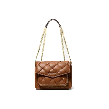 MICHAEL KORS Regina Artificial Leather Shoulder Bag Crossbody Bag Large Size Women's Caramel Brown