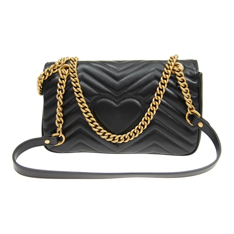 GUCCI Small GG Marmont Camera Bag Shoulder Bag Black Leather-3