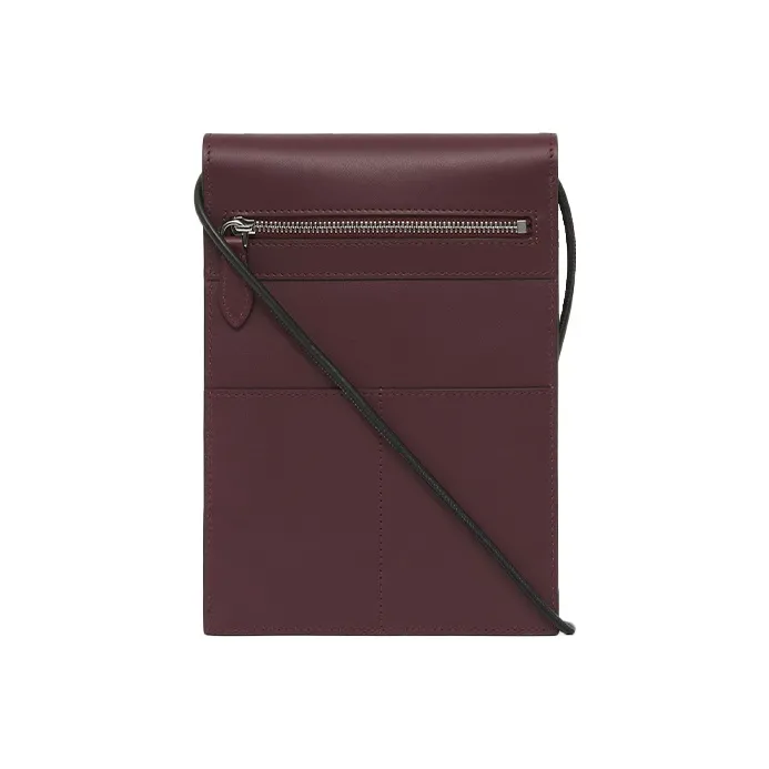Burberry Pocket Bag Cow Leather Pocket Shoulder Bag Necklace Pouch Cell Phone Pouch Men's Deep Chestnut-3