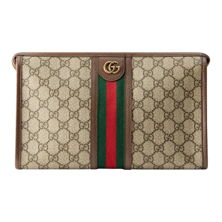 GUCCI Ophidia Zipped Pouch Beige/Ebony-0