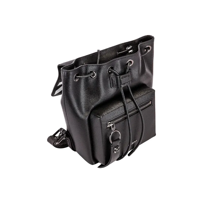 OFF WHITE Leather Handbag Backpack Regular Women's Black-3
