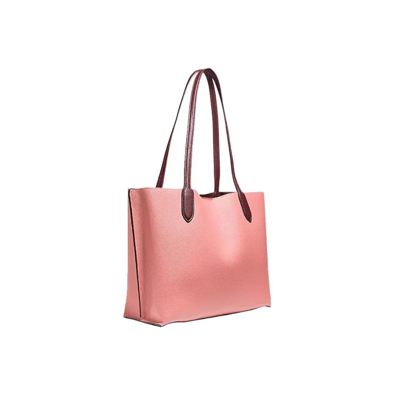 COACH Willow Leather Handbag Large Size Women's Cherry Blossom Pink-1