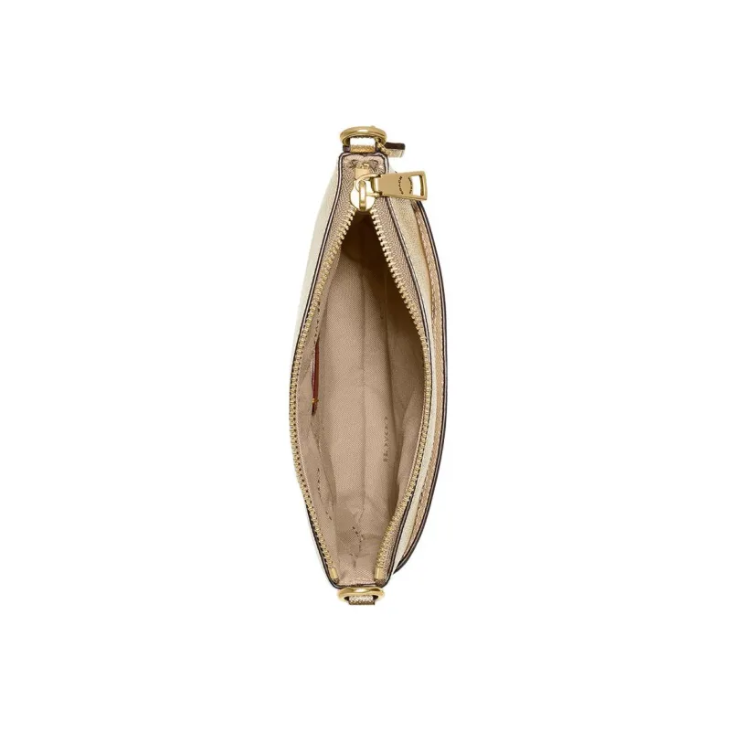 COACH Kitt Leather Messenger Bag, Shoulder Bag Trumpets Women's Champagne Gold-2