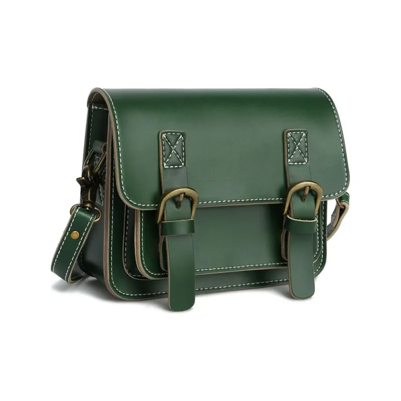 Zatchels Microfiber Synthetic Leather Satchel Bag Messenger Bag Crossbody Bag Shoulder Bag Regular Women's Green-2