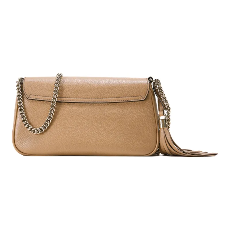 GUCCI Leather Crossbody Bag, Shoulder Bag Women's Yellow-3