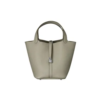 HERMES Picotin Cow Leather Basket Bag Handbag Bucket Bag Women's Q1 Sauge Sage Green