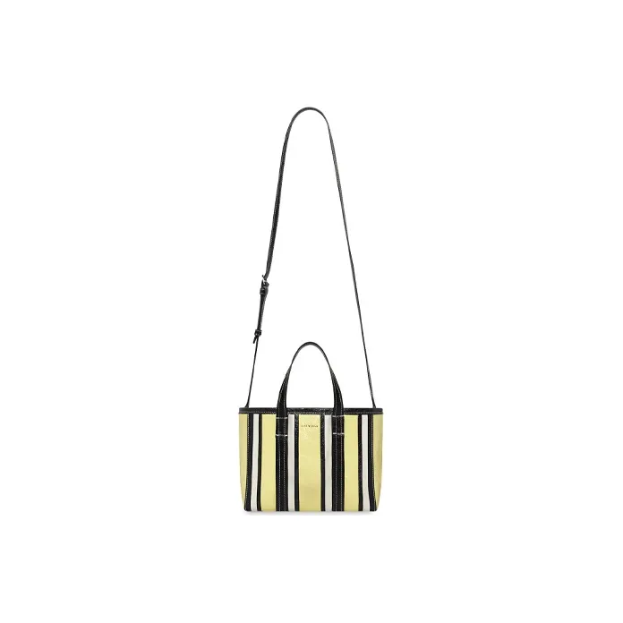 Balenciaga Barbes Lambskin Tote Bag Shopping Bag Handbag Shoulder Bag Crossbody Bag Small Size Women's Black/Yellow-4