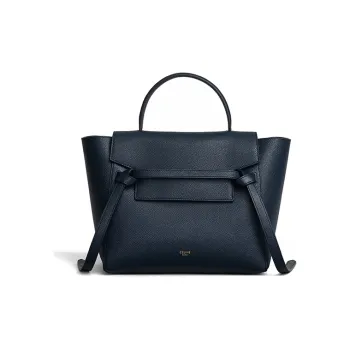 CELINE Belt Calfskin Catfish Bag Handbag Shoulder Bag Crossbody Bag Medium Size Women's Deep Navy Blue