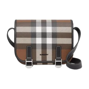 Burberry Cotton Shoulder Bag Unisex Brown