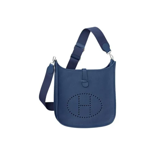 HERMES Evelyne Taurillon Maurice Calfskin Ivorie Shoulder Bag Crossbody Bag Women's S4 Deep Blue Dark Blue