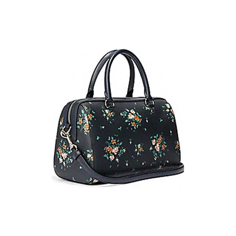 COACH Rowan Leather Crossbody Bag Boston Bag, Shoulder Bag, Crossbody Bag, Handbag Medium Size Women's Black-2