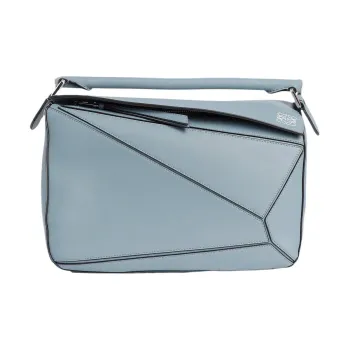 LOEWE Puzzle Calfskin Geometric Bag Puzzle Bag Handbag Shoulder Bag Crossbody Bag Medium Size Women's Haze Blue