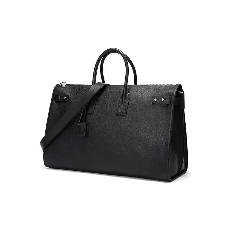 SAINT LAURENT SAC DE JOUR Grained Leather Travel Bag Briefcase Shoulder Bag Crossbody Bag Handbag Men's Black-1