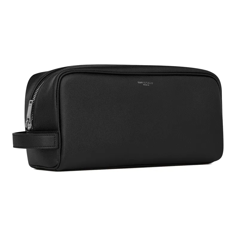 SAINT LAURENT Beauty Box With Embossed Design Makeup Bag Men's Black-1