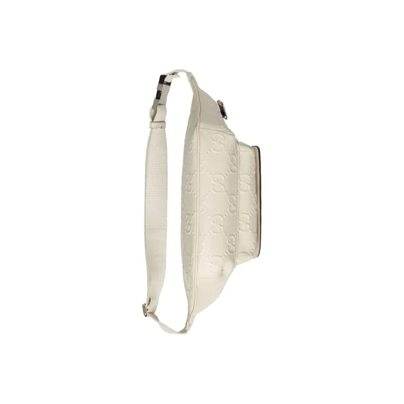 GUCCI Leather Fanny Pack Sling Bags Regular Men's White-5