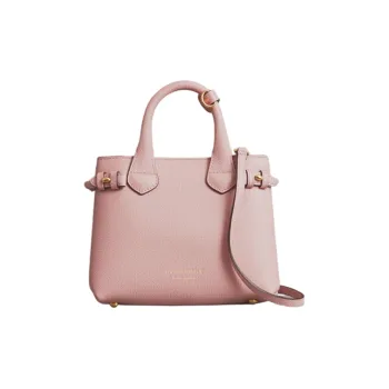 Burberry The Banner Series Leather Handbag One Shoulder Handbag Mini Women's Light Blue Multicolor