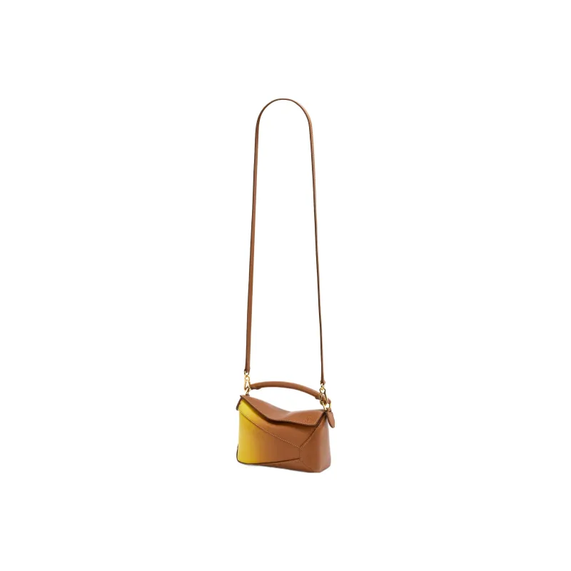 LOEWE Puzzle Nappa Calfskin One Shoulder Handbag Crossbody Bag Mini Women's Tan Pin Lemon-1