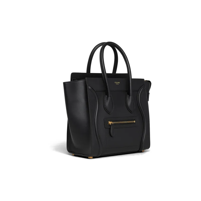 CELINE Luggage Cow Leather Smile Bag Handbag Mini Women's Black-1