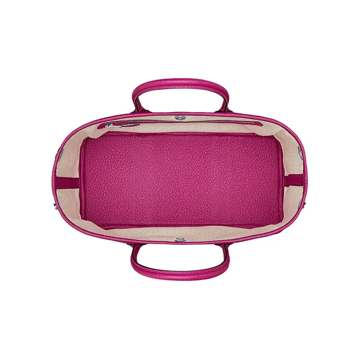 HERMES Garden Party Cow Leather Canvas Lining Silver Buckle Garden Bag Handbag Women's L3Rose Pourpre Purple Rose-2