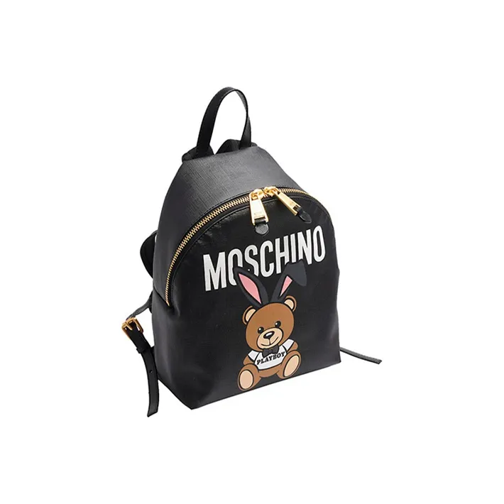 MOSCHINO Polyurethane Backpack Small Size Women's Black-1