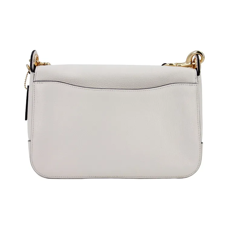 COACH Jes Leather One Shoulder Crossbody Messenger Bag Medium Size Women's White-1