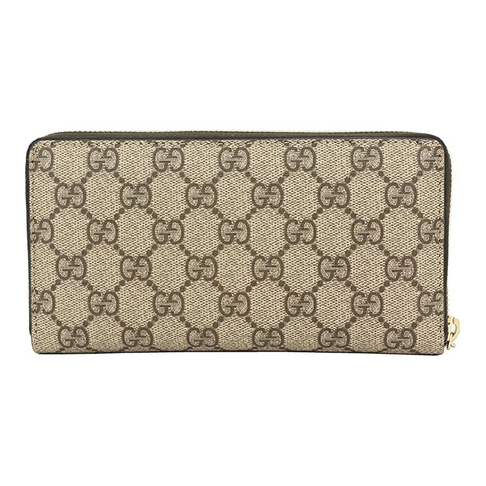 GUCCI GG Canvas With Leather Wallet Clutch Wallet Unisex Ebony/Black-4