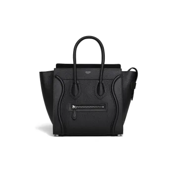 CELINE Micro Luggage Handbag In Drummed Calfskin