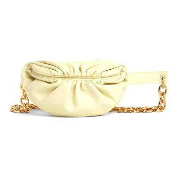 Bottega Veneta Cow Leather Fanny Pack Women's Ice Cream