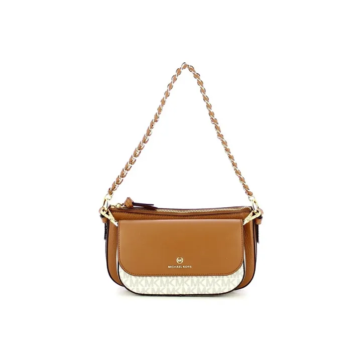 MICHAEL KORS Jet Set Leather Four in One Shoulder Bag, Crossbody Bag Women's Vanilla White Multicolor-0