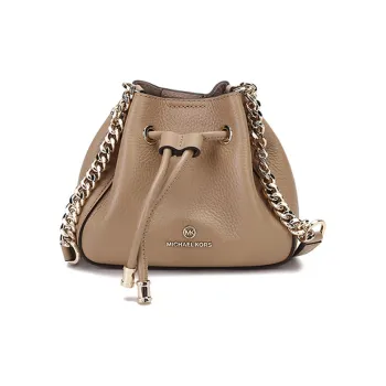 MICHAEL KORS Phoebe Cow Leather Bucket Bag, Chain Bag, Shoulder Bag Women's Camel