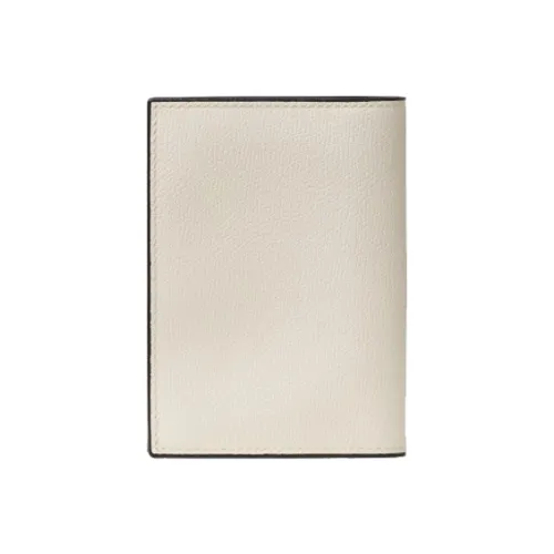 Valextra Cow Leather Passport Holder Unisex White