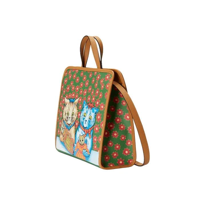 GUCCI Canvas With Leather Tote Handbags Crossbody Bags Kids' Brown/Multicolor-2