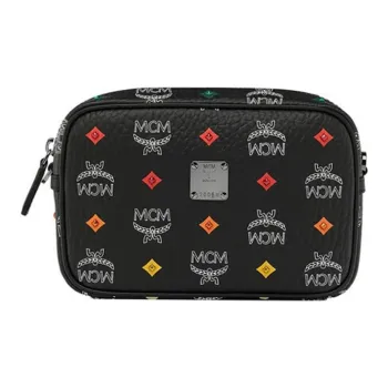 MCM Skyoptic Visetos Leather Handheld Crossbody Bag, Shoulder Bag Women's Black