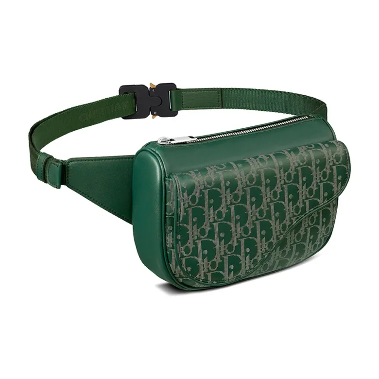 DIOR Saddle Cow Leather Fanny Pack Men's Green-1