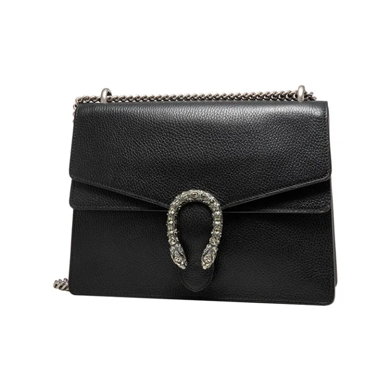 GUCCI Dionysus Leather Shoulder Bag Crossbody Bag Medium Size Women's Black-2