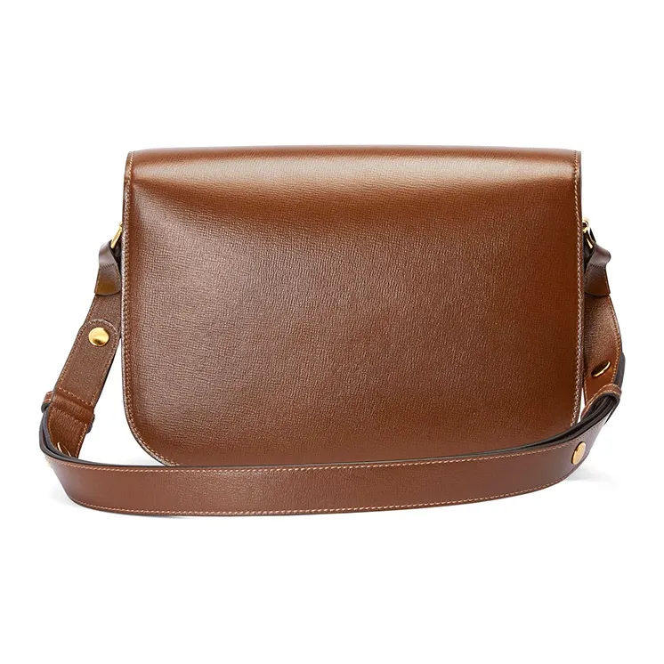 GUCCI Leather Saddle Bag, Crossbody Bag, Shoulder Bag Women's Brown-1