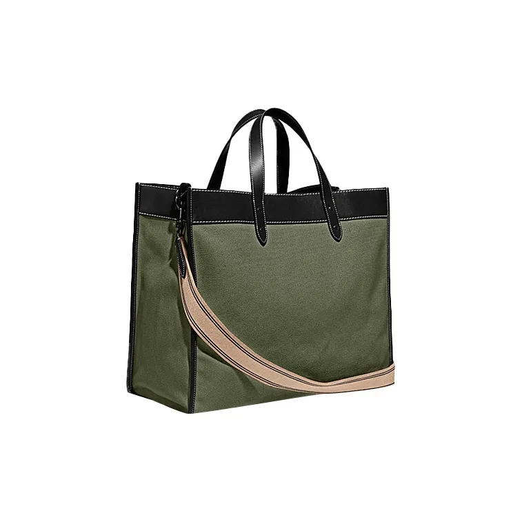 COACH Field Cow Leather Tote Bag Shopping Bag Handbag Crossbody Bag Large Size Men's Army Green-1