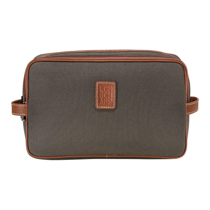 LONGCHAMP Boxford Cow Leather Toiletry Bag Unisex Brown-0