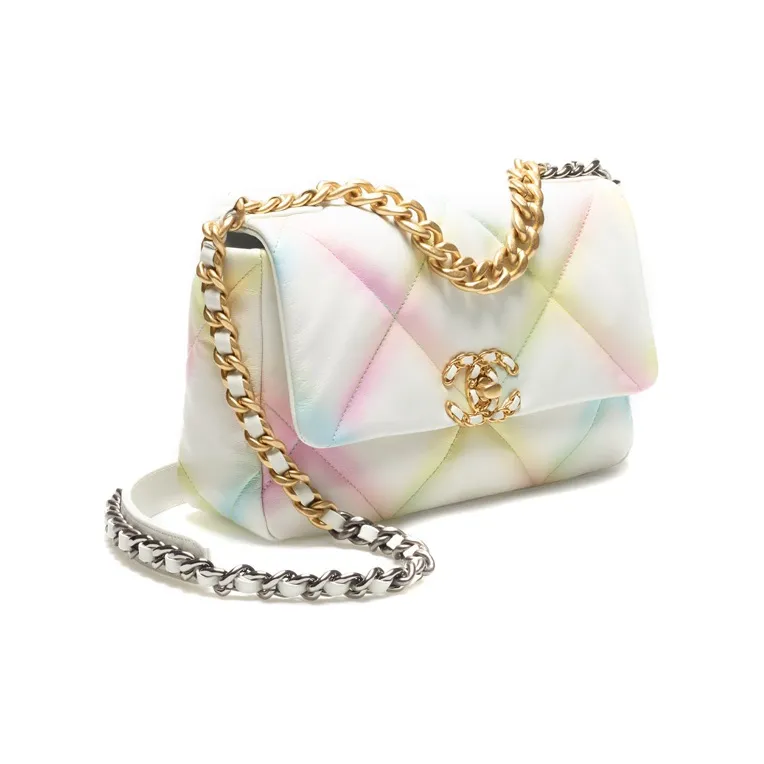 CHANEL 22P Goatskin Handbag, Shoulder Bag Women's White-1