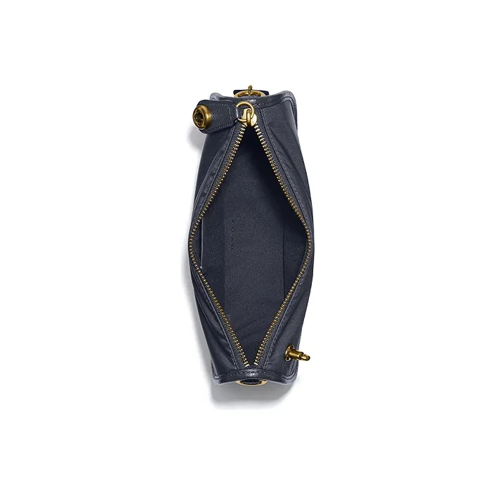 COACH Swinger Nylon Leather Mahjong Bag Shoulder Bag Handbag Crossbody Bag Shoulder Bag Women's Dark Blue-2
