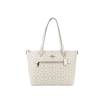 COACH Gallery Leather Tote Bag Shopping Bag Crossbody One Shoulder Handbags Large Size Women's White