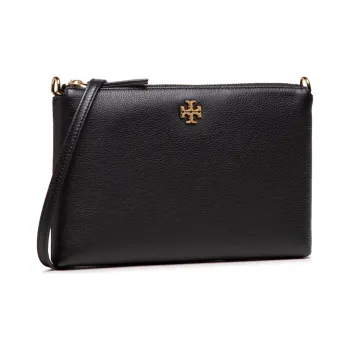 TORY BURCH Mercer Pebbled Zip Crossbody Black