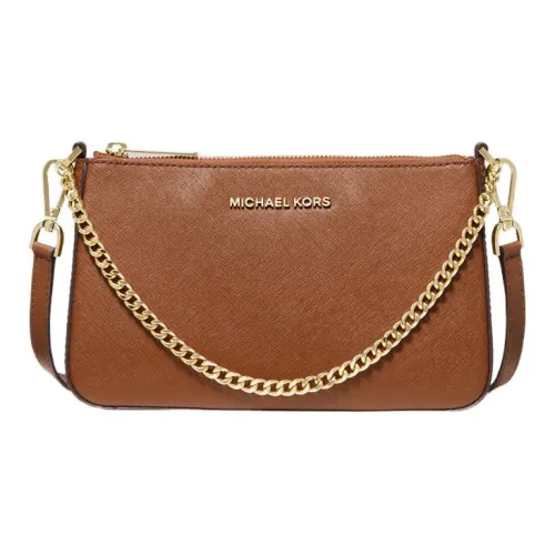 MICHAEL KORS Jet Set Cow Leather Shoulder Bag, Crossbody Bag Women's Caramel