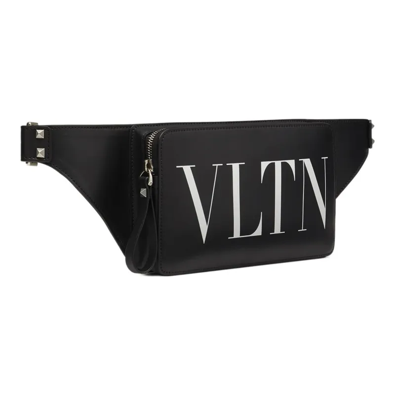 Valentino VLTN Cow Leather Sling Bag, Shoulder Bag, Crossbody Bag, Fanny Pack Men's Black-1