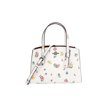 COACH Charlie Leather Handbag Shoulder Bag Crossbody Bag Large Size Women's White