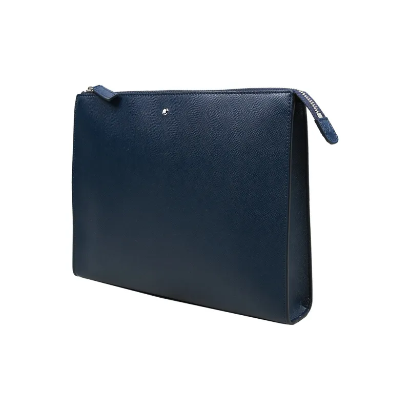 MONTBLANC Leather Clutch Regular Men's Marine Blue-1