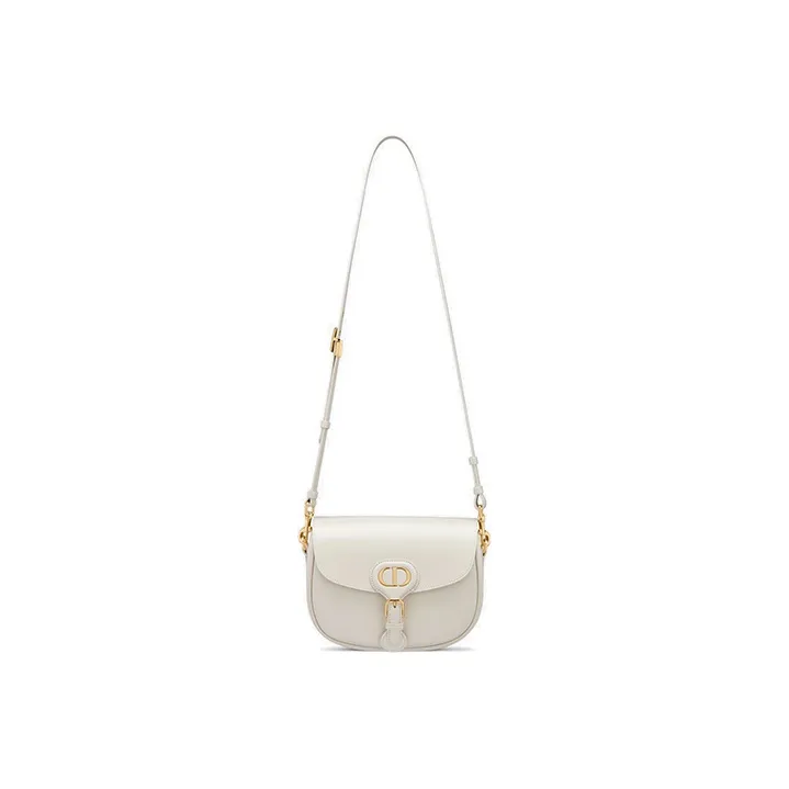DIOR Bobby Smooth Cow Leather, Leather Shoulder Bag, Crossbody Bag Medium Size Women's White-3