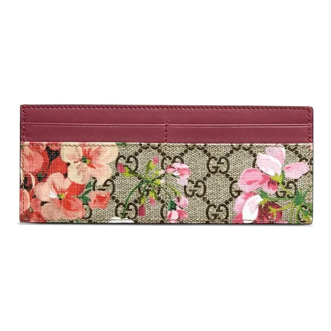 GUCCI GG Blooms Canvas With Leather Wallet Women's Ebony/Multicolor-4
