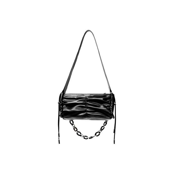 Julychagall Cow Leather Shoulder Bag Regular Women's Black-2