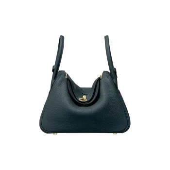 HERMES Lindy Cow Leather Handbag Shoulder Bag Women's 6O Vert Cypres Pine Green